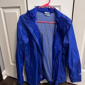 Columbia Blue Hooded Packable Jacket
